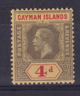 Cayman Islands: 1912/20   KGV    SG46   4d    MH - Cayman Islands