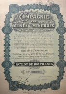 S.A. Compagnie De Mines Et Minerais - Action De 100 Fr  (1928) - Industrie