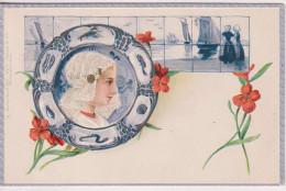 NETHERLANDS - Embossed Card Of Fishing Boats & Young Girl. Undivided - Southport SQ PM 1902 - Pesca