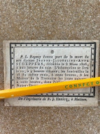 HEEL OUD BIDPRENTJE Jeanne Jacqueline Anne SCHEPPERS OVERLEDEN Mechelen 8/3/1808 !! ,echtgenote P.L.RAGMEY - Religión & Esoterismo