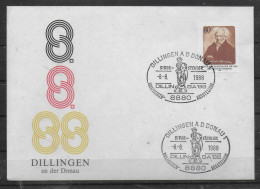 ALLEMAGNE  Lettre 1988 Dillingen Biber Stehler - Storia Postale