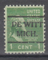 USA Precancel Vorausentwertungen Preo Locals Michigan, De Witt 716 - Precancels