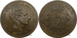 Espagne - Royaume - Alphonse XII - 5 Centimos 1877 OM - TTB/XF45 - Mon5786 - Erstausgaben