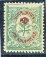 FLORA-L121 - SUISSE Timbre D'hôtel "Schreiber's Rigi-Kulm Hötels" Type 2 Neuf** 1885 - Autres & Non Classés