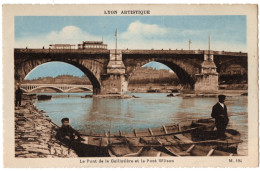 CPA 69 - LYON (Rhone) - Le Pont De La Guillotière Et Le Pont Wilson - M. 194 Lyon Artistique (petite Animation) - Otros & Sin Clasificación