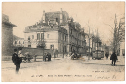 CPA 69 - LYON (Rhone) - 46. Ecole De Santé Militaire. Avenue Des Ponts (avenue Berthelot) - Ed. P. Martel - Lyon 8