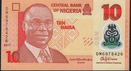 NIGERIA P39l   10 NAIRA 2017 #DM  UNC. - Nigeria