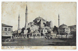 CPA Turquie Constantinople Aya Sophia église Sainte Sophie Istanbul Byzance Turkey TURKIYE Grèce Greece Tampon Paquebot - Turchia
