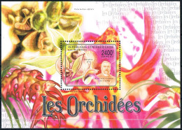 Bloc Sheet Fleurs Orchidées Flowers Orchids  Neuf  MNH **  Central Africa Centrafricaine 2011 - Orchidées