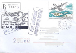 Pli RECOMMANDE Terre Adélie, Piste Endommagée, Inauguration Annulée, Vol, EPF Missions PEV - Storia Postale