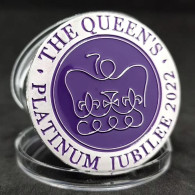 Pièce Médaille NEUVE Plaquée Argent - Reine Elisabeth II Platinum Jubilee Queen Elizabeth II - Other & Unclassified