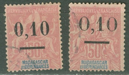 Madagascar  53 Type I Et II   Ob  B/TB Dont 1 Avec Surcharge Décalée - Used Stamps