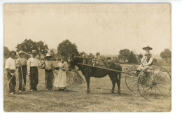 CARTE PHOTO écrite De La Plaine Agriculture Paysan Matériel Agricole Attelage à Identifier Famille PERICAT De ? - Equipos