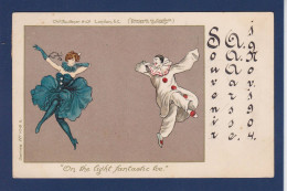 CPA Pierrot Litho Femme Woman Circulée - Märchen, Sagen & Legenden