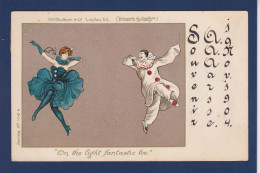 CPA Pierrot Litho Femme Woman Circulée - Fairy Tales, Popular Stories & Legends