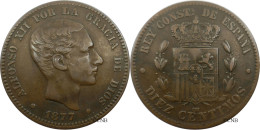 Espagne - Royaume - Alphonse XII - 10 Centimos 1877 OM - TTB/XF40 - Mon5899 - Primeras Acuñaciones