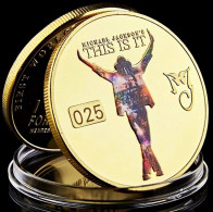Pièce Médaille NEUVE Plaquée Or - Michael Jackson King Of Pop This Is It - Other & Unclassified