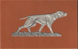 "Animal. Dog" Old  Vintage Postcard, Embossed In Metallic Material - Chiens