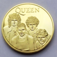 Pièce Médaille NEUVE Plaquée Or - Queen Freddie Mercury - Altri & Non Classificati