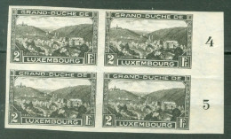 Luxembourg Yvert 274 En Bloc 4 Ou Michel 282 */ * * TB Voir Scan Et Description - Unused Stamps