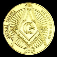 Pièce Médaille NEUVE Plaquée Or - Franc-maçon Franc-maçonnerie (Ref 1A) - Altri & Non Classificati