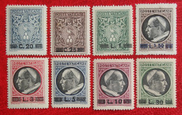 Paus Pius XII Pope OVERPRINT 1945 Mi 116-123 Yv 120-127 POSTFRIS / MNH ** VATICANO VATICAN VATICAAN - Ungebraucht