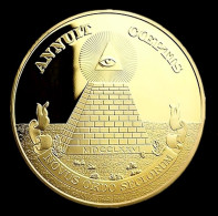 Pièce Médaille NEUVE Plaquée Or - Franc-Maçon Annuit Cœptis Œil De La Providence - Other & Unclassified