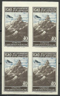 Turkey; 1950 ICAO Regional Congress 40 K. ERROR "Imperf. Block Of 4" - Ongebruikt