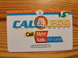 Prepaid Phonecard USA, Radiant, Call 4 Less - Andere & Zonder Classificatie