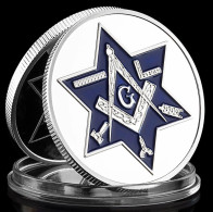 Pièce Médaille NEUVE Plaquée Argent - Franc-maçon Franc-maçonnerie (Ref 5) - Other & Unclassified