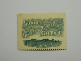 Reklamemarke Landes Gewerbe Ausstellung Gotha 1898 A. Gelblich - Erinnofilia