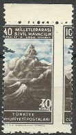 Turkey; 1950 ICAO Regional Congress 40 K. ERROR "Implaced Perf." - Unused Stamps