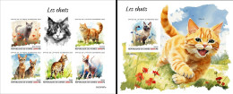 Guinea 2023, Animals, Cats, 5val In BF +BF IMPERFORATED - Domestic Cats