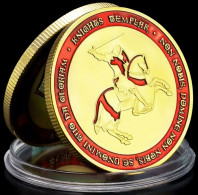 Pièce Médaille NEUVE Plaquée Or - Les Templiers Chevaliers Knights Templar (Ref 8A) - Andere & Zonder Classificatie