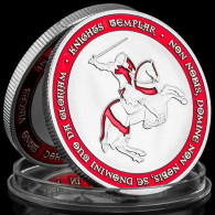 Pièce Médaille NEUVE Plaquée Argent - Les Templiers Chevaliers Knights Templar (Ref 8B) - Sonstige & Ohne Zuordnung