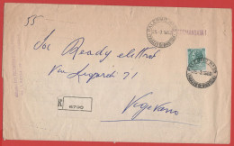 ITALIA - Storia Postale Repubblica - 1963 -  70 Antica Moneta Siracusana (isolato) - RACCOMANDATA  - Viaggiata Da Palerm - 1961-70: Storia Postale