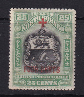 North Borneo: 1918   Red Cross OVPT - Surcharge - Arms    SG246   25c + 4c  Yellow-green    MH - Noord Borneo (...-1963)