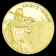 Pièce Médaille NEUVE Plaquée Or - Les Templiers Chevaliers Knights Templar (Réf 4) - Andere & Zonder Classificatie