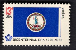 206111009  1976 SCOTT 1642 (XX) POSTFRIS MINT NEVER HINGED -  Flag American Bicentennial FLAG OF VIRGINA - Nuovi