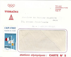 1L4 --- PARIS 77 Port Payé Jeux Olympiques De Grenoble (38) L'ALPE D'HUEZ Publicité Tybraïne - Invierno 1968: Grenoble