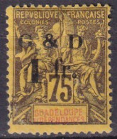 GUADELOUPE - 1 Fr. Sur 75 C. Groupe (b+p) - Unused Stamps