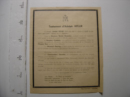WW2 Flugblatt Tract Propagande Guerre Propaganda Leaflet WWII Testament D'Adolph Adolf Hitler - 1939-45
