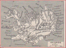 Carte De L'Islande. Larousse 1948. - Documenti Storici