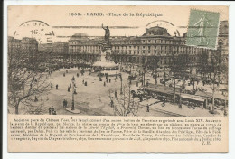 Paris Place De La République   1924     N° 1303 - Arrondissement: 03