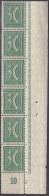DR 162 P, 6erStreifen Mit Plattennummer 3, Postfrisch **, Ziffer, 1921 - Ungebraucht