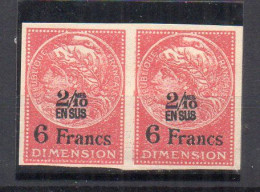 !!! FISCAL, DIMENSION PAIRE DU 91a NEUVE */** - Timbres