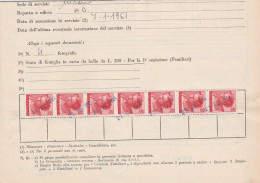 Michelangiolesca (9) Richiesta Tessere Ferroviarie 7 Valori Da 40 Lire - 1961-70: Marcofilia