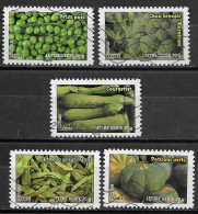- France 2012  Oblitéré Autoadhésif  N°  739 - 743 - 744 - 745 - 749   -   Les Légumes - Used Stamps