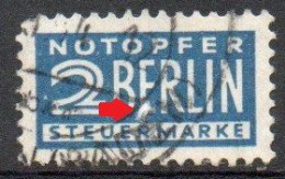 BRD 1954. Notopfer Berlin, Mi 8X, Zufälligkeit/Plattenfehler?, Gestempelt - Usados