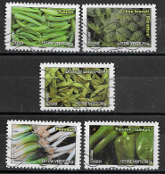 - France 2012  Oblitéré Autoadhésif  N°  741 - 743  - 745 - 746 - 747   -   Les Légumes - Used Stamps